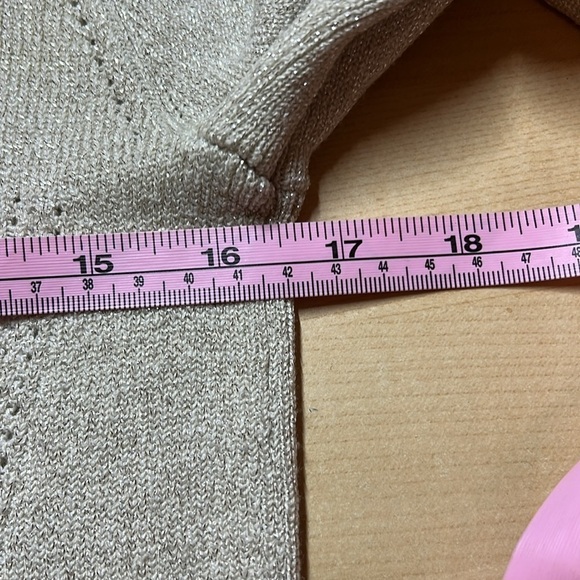 ELLEN Tracy Crew Neck Gold Sparkle Sweater Size Large - Picture 9 of 9